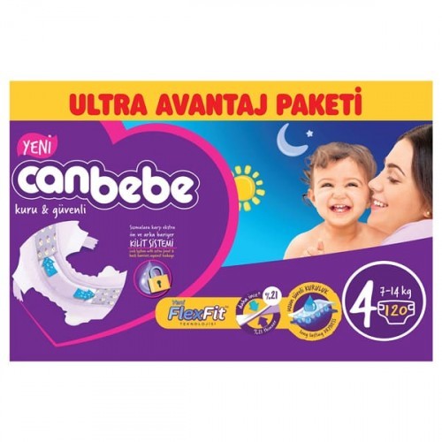 Canbebe Bebek Bezi Özel Paket Maxi 4 Beden 120 li