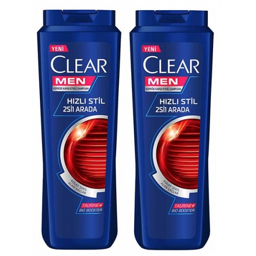 Clear Men Şampuan Hızlı Stil 2 si 1 Arada 500 ml x 2 Adet