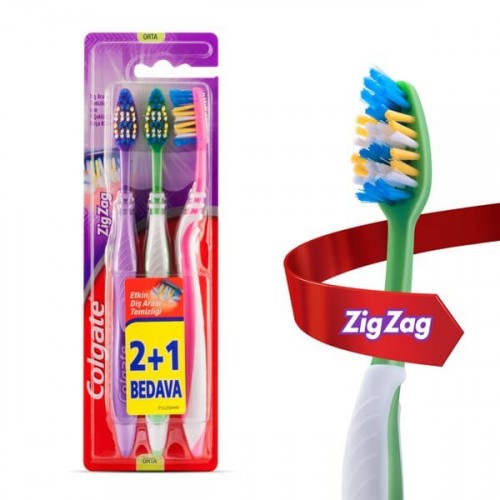 Colgate Diş Fırçası Zigzag Plus Orta 2+1