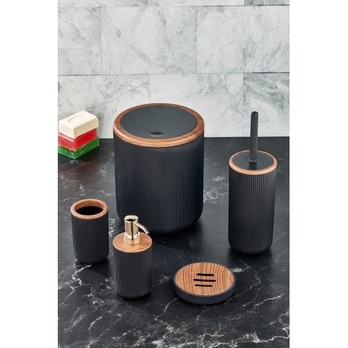 Cooker 5 Parça Woody Banyo Seti Siyah