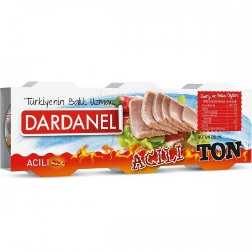 Dardanel Acılı Ton Balığı 80 gr x 3 Adet