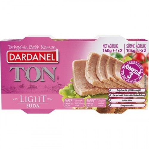 Dardanel Light Ton Balığı 160 gr x 2 Adet