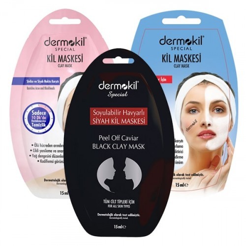 Dermokil Maske Seti 3 lü (Siyah Kil + Olgun Cilt + Sivilce Karşıtı)