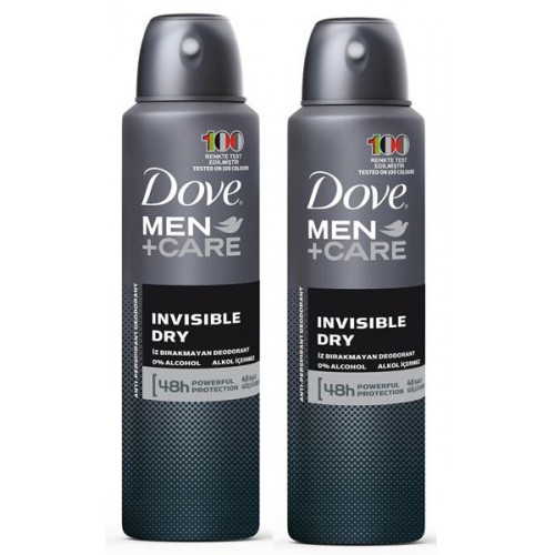 Dove Men Invisible Dry Deodorant Sprey 150 ml x 2 Adet