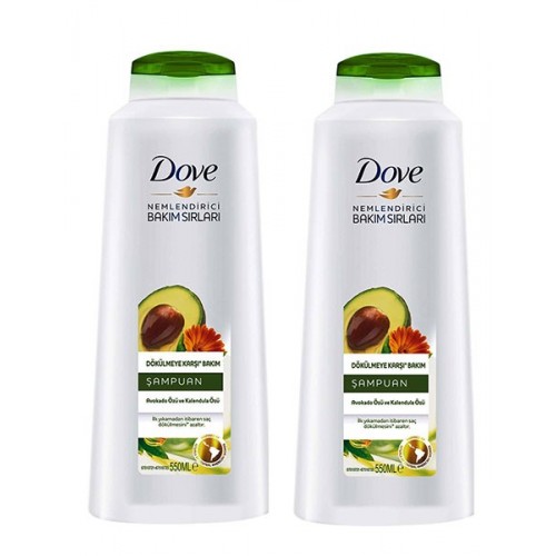 Dove Şampuan Dökülme Karşıtı Avakado Kalendula Özlü 550 ml x 2 Adet