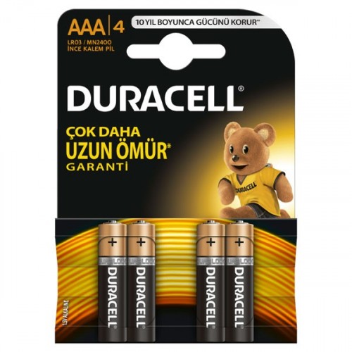 Duracell Alkalin AAA İnce Kalem Pil 1,5 V Lr03/mn2400 4 lü Paket