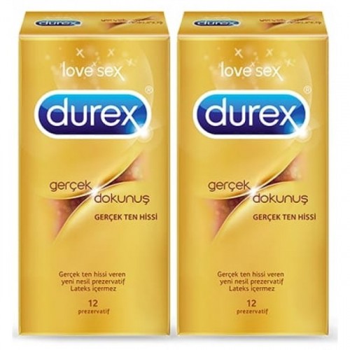 Durex Prezervatif Gerçek Dokunuş 12 li x 2 Adet