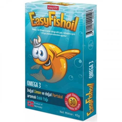 EasyFishoil Omega 3 Çiğnenebilir Balık Yağı 30 Jel Tablet