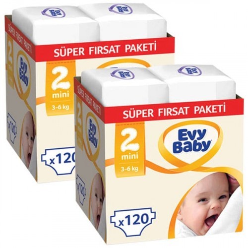 Evy Baby Bebek Bezi 2 Beden Mini Süper Fırsat Paketi 240 Adet
