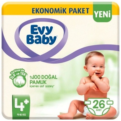 Evy Baby Bebek Bezi 4+ Beden Maxiplus 26 lı