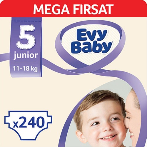 Evy Baby Bebek Bezi 5 Beden Junior Mega Fırsat Paketi 240 Adet