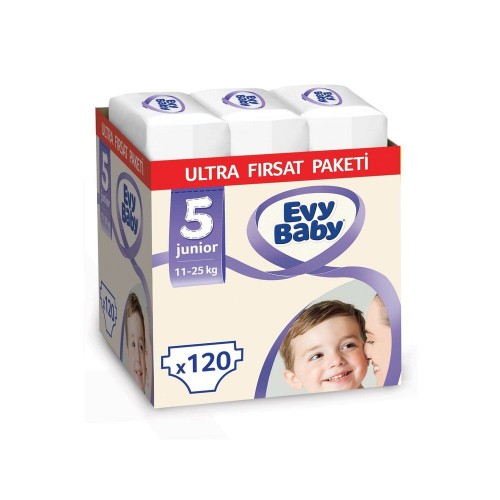 Evy Baby Bebek Bezi 5 Beden Junior Ultra Fırsat Paketi 120 Adet