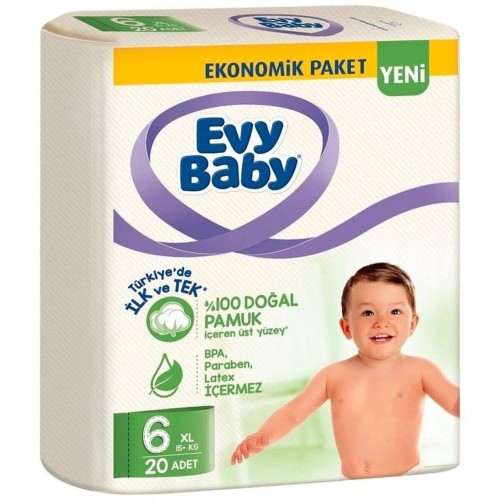 Evy Baby Bebek Bezi 6 Beden Ekstra Large 20 li