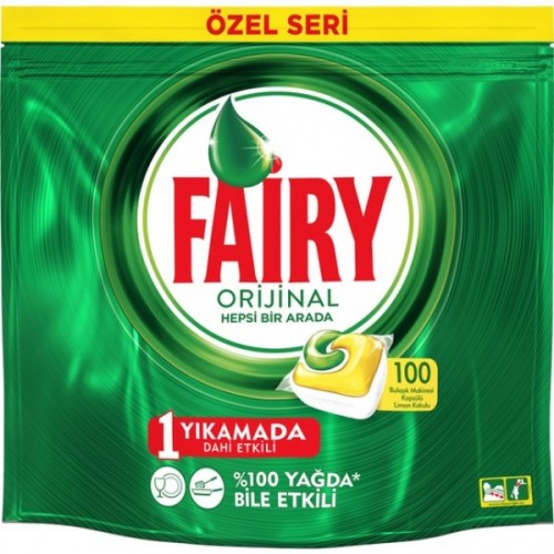 Fairy Hepsi Bir Arada Limon Kokulu Bulaşık Makinesi Tableti 100 lü