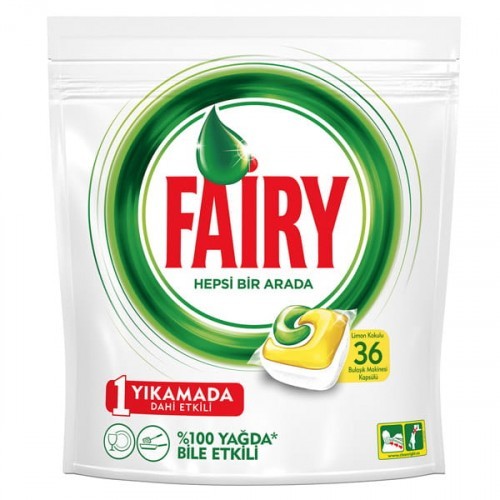 Fairy Hepsi Bir Arada Bulaşık Makinesi Kapsülü Limon 36 Yıkama 