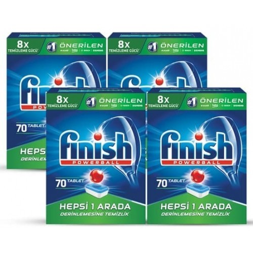 Finish Bulaşık Makinası Deterjanı Hepsi Bir Arada Tablet 70 li x4 Adet