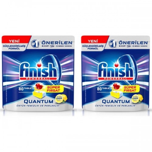 Finish Quantum Limon Ferahlığı Bulaşık Makinesi Tableti 80 li x 2 Adet