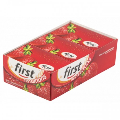 First Sensations Çilek Aromalı Sakız 27 gr x 12 Adet