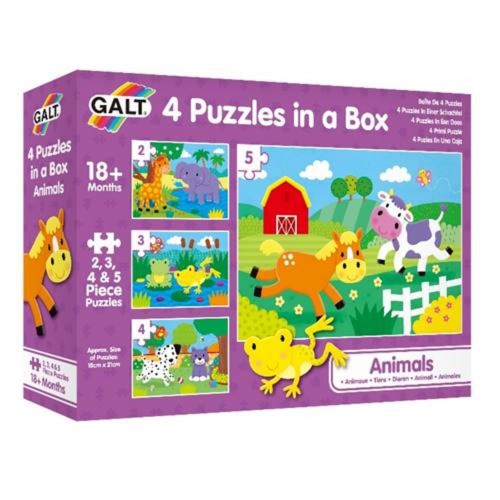 Galt 4 Puzzles in a Box Animals 18 Ay+