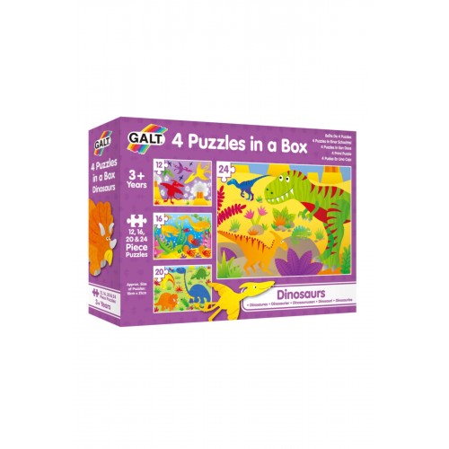Galt 4 Puzzles in a Box Dinosaurs 3 Yaş+