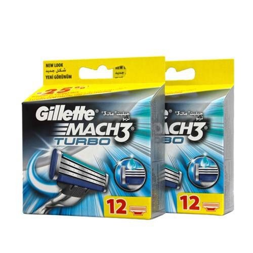 Gillette Mach3 Turbo Yedek Başlık 12 li  x 2 Adet