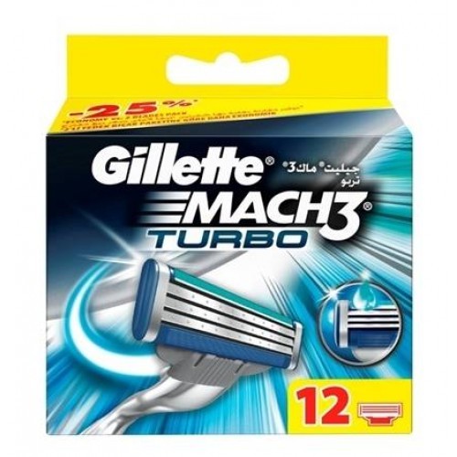Gillette Mach3 Turbo Yedek Başlık 12 li