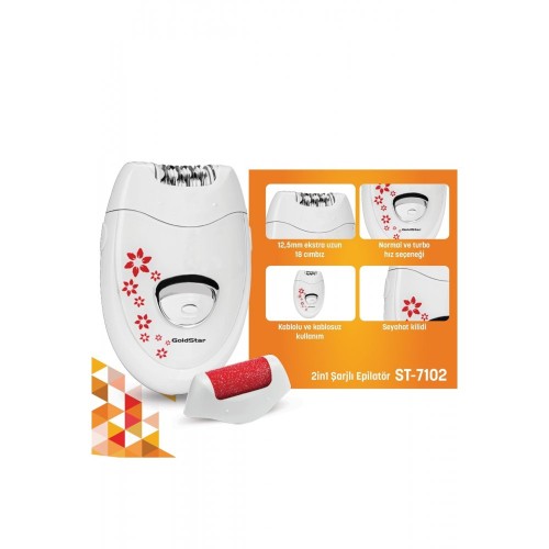 GoldStar St-7102 Şarjlı 2 In 1 Epilatör Ve Topuk Törpüsü Seti