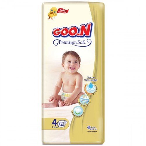 Goon Premium Soft Bebek Bezi 4 Beden Jumbo Paket 34 Adet