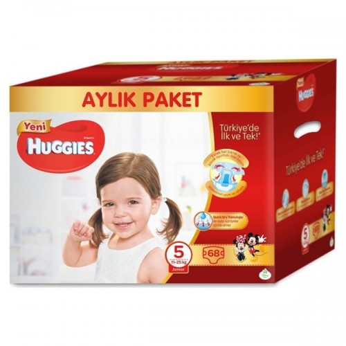 Huggies Bebek Bezi Aylık Paket Junior 5 Beden 68 li