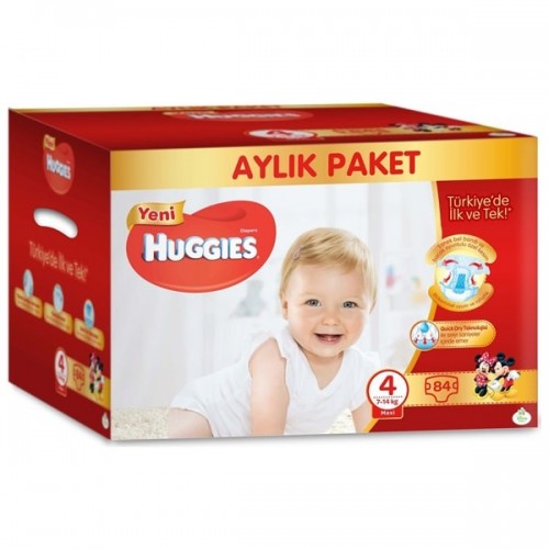 Huggies Bebek Bezi Aylık Paket Maxi 4 Beden 84 lü