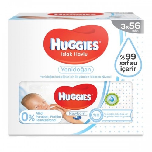 Huggies Islak Havlu Yenidoğan 56 lı (3 lü Paket)