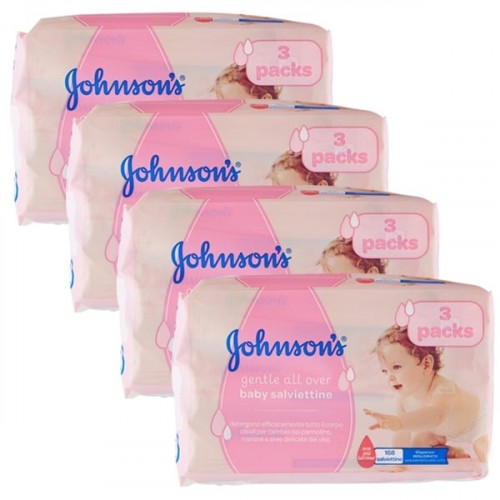 Johnsons Baby Islak Mendil Hassas 3 lü Paket x 4 Adet (672 Yaprak)