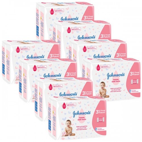 Johnsons Islak Havlu Hassas 72 li x 24 Adet (1728 Yaprak)