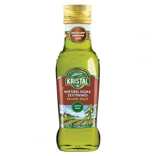 Kristal Natürel Sızma Zeytinyağı Dolgun Güçlü Cam Şişe 250 ml