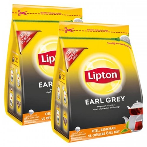 Lipton Demlik Poşet Çay Earl Grey 250 li 800 gr x 2 Adet