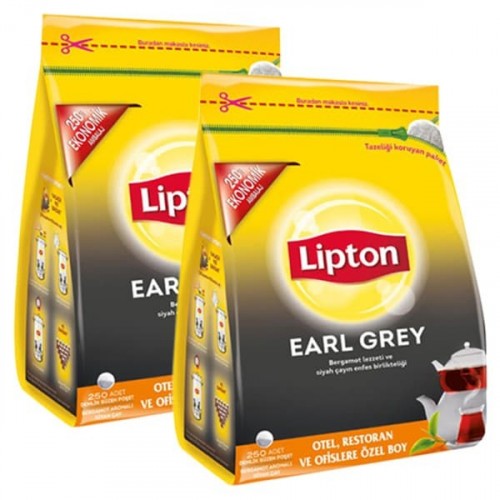 Lipton Demlik Poşet Çay Earl Grey 250 li 800 gr x 2 Adet