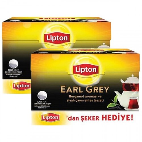 Lipton Demlik Poşet Çay Earl Grey 320 gr (Şeker Hediyeli) x 2 Adet