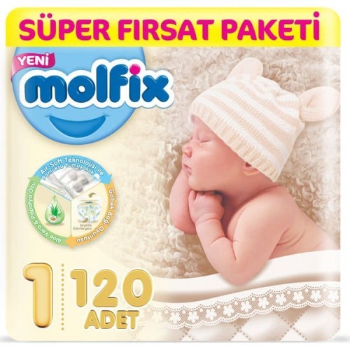 Molfix Bebek Bezi 1 Beden Yenidoğan Süper Fırsat Paketi 120 Adet