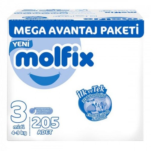 Molfix Bebek Bezi Mega Avantaj Paket Midi 3 No 205 li
