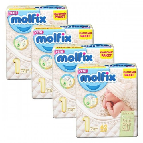 Molfix Comfort Fix Jumbo Yenidoğan 1 Beden 62 Adet x 4 Adet