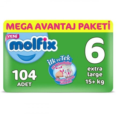 Molfix Bebek Bezi Mega Avantaj Paketi Extra Large 6 No 104 lü