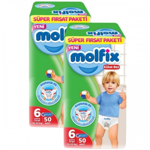 Molfix Pants Külot Bezi Süper Fırsat Ekstra Large 6 No 50 li x 2 Adet