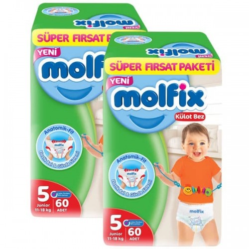 Molfix Pants Külot Bezi Süper Fırsat Junior 5 Beden 60 lı x 2 Adet