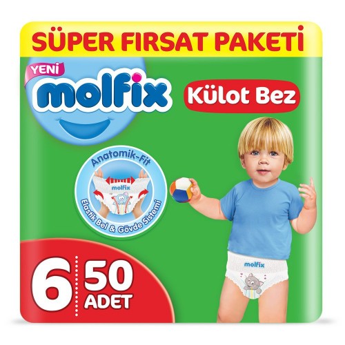 Molfix Pants Külot Bezi Süper Fırsat Paketi Ekstra Large 6 Beden 50 li