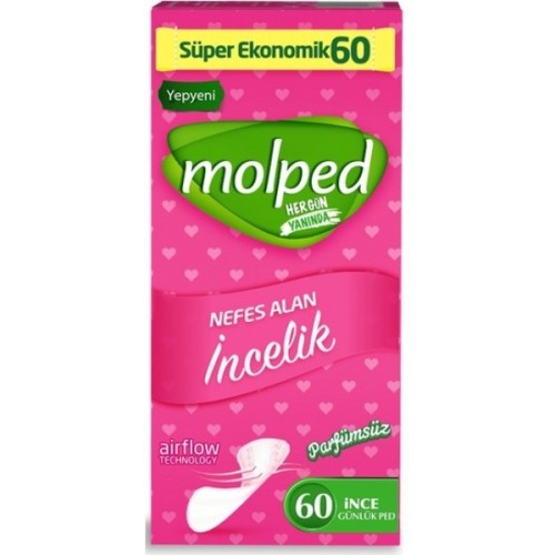 Molped İnce Günlük Ped Parfümsüz (60 Adet)