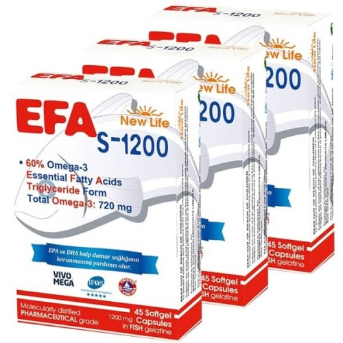 New Life Efa S 1200 Balık Yağı 45 Kapsül x 3 Adet