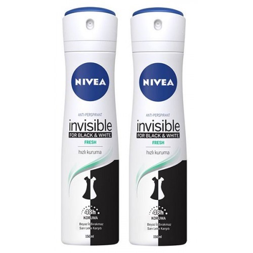 Nivea Invisible Black & White Fresh Kadın Deodorant 150 ml x 2 Adet