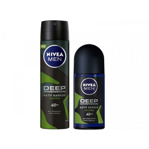 Nivea Men Deep Dimension Amazonia Roll-On 50 ml+ Deodorant 150 mll