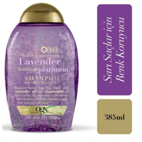 Ogx Sarı Saçlar için Renk Koruyucu Lavender Platinum Şampuan 385 ml 