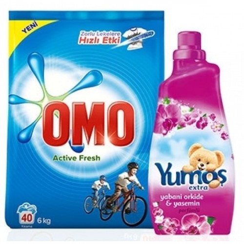 Omo Active Fresh 6 kg  + Yumoş Extra Yabanı Orkide 1440 ml